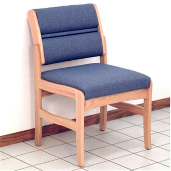Wooden Mallet Valley Armless Guest Chair in Light Oak - Powder Blue DW4-1LOPB